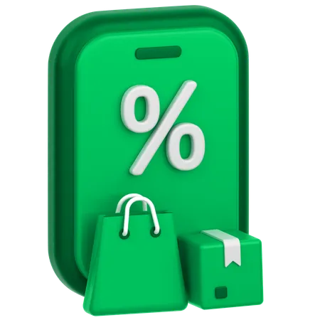 3 D Icon Of A Shopping Sale On A Mobile Phone 3D Icon