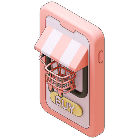 Mobile Shopping  3D Icon