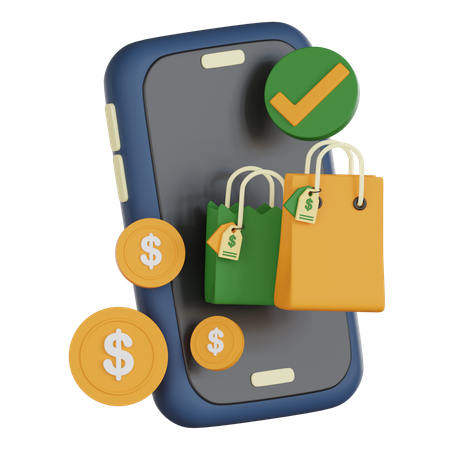 Achats mobiles  3D Icon