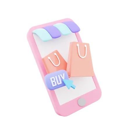 Mobile Shopping  3D Icon