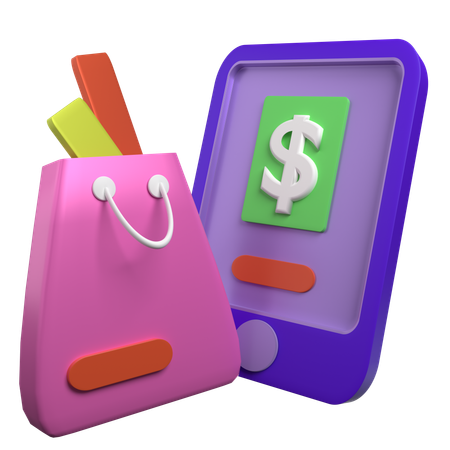 Mobile Shopping  3D Icon