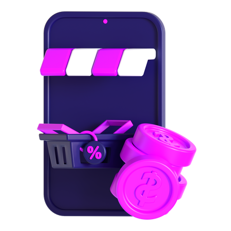 Mobile Shopping  3D Icon