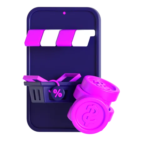 Mobile Shopping  3D Icon