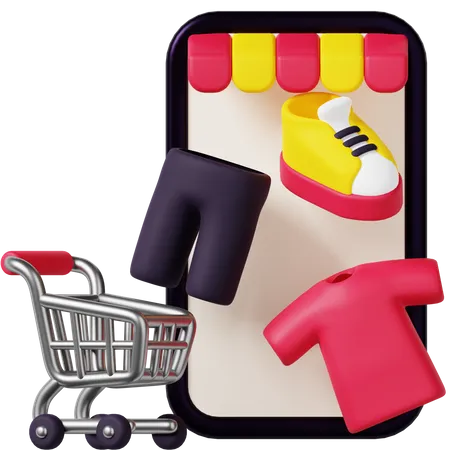 Mobile Shopping  3D Icon