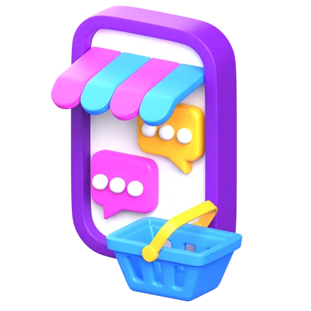 Mobile Shopping  3D Icon