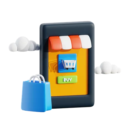 Mobile Shopping  3D Icon