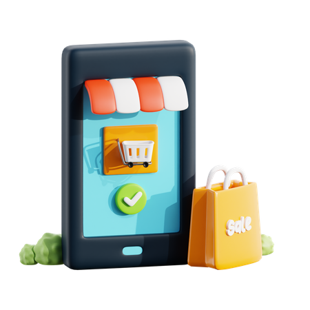 Mobile Shopping  3D Icon