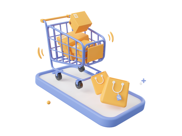 Mobile Shopping  3D Icon