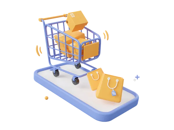 Mobile Shopping  3D Icon