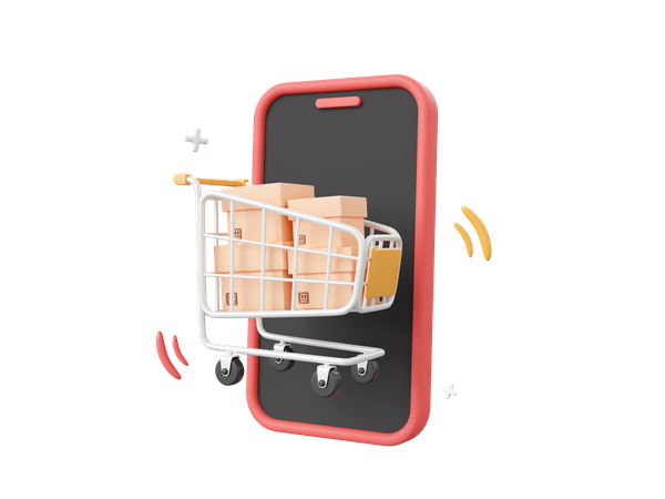 Mobile Shopping  3D Icon