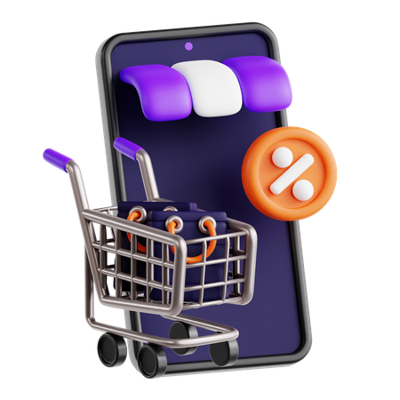 Mobile Shopping  3D Icon