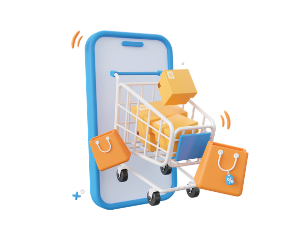 Mobile Shopping  3D Icon