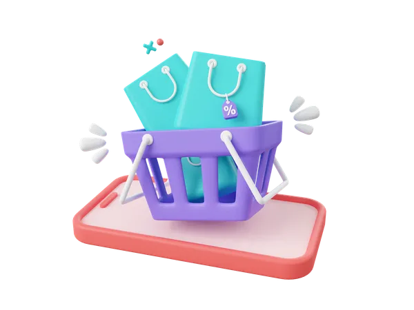 Mobile Shopping  3D Icon