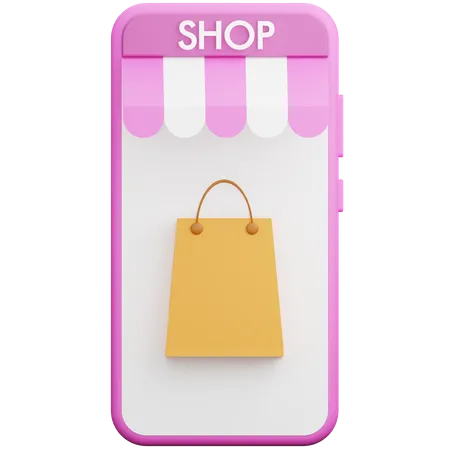 Mobile Shopping  3D Icon