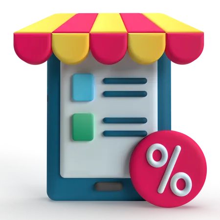 Mobile Shopping  3D Icon