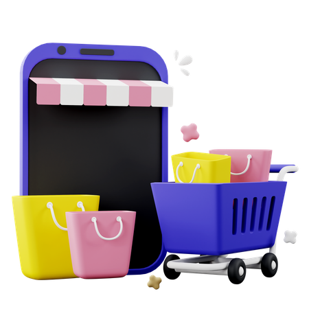 Mobile Shopping  3D Icon