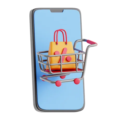 Mobile Shopping  3D Icon