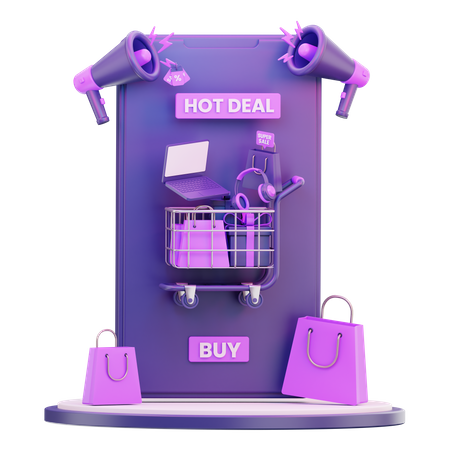 Mobile Shopping  3D Icon