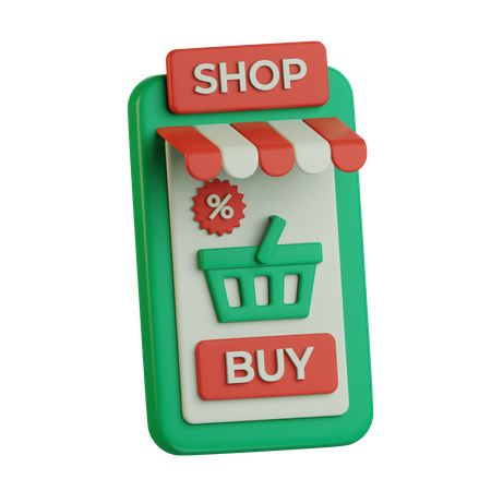 Mobile Shopping  3D Icon