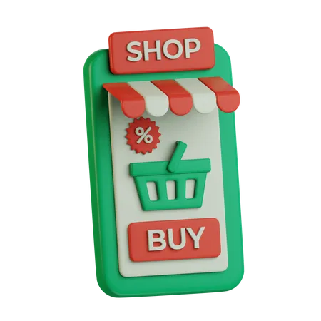 Mobile Shopping  3D Icon