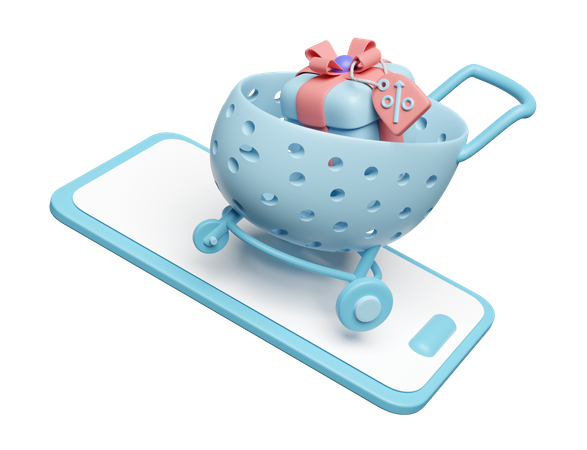 Mobile Shopping  3D Icon