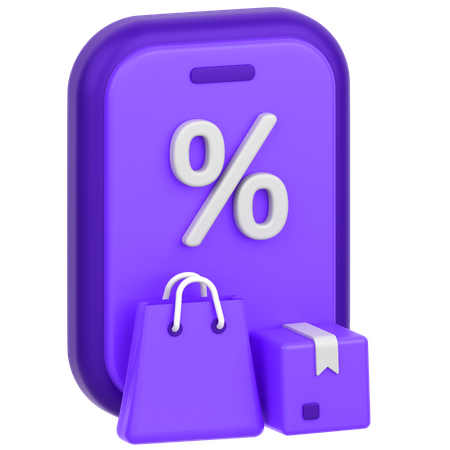 Mobile Shopping  3D Icon