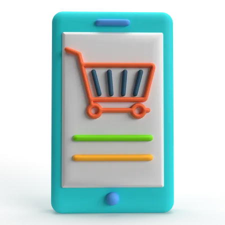 Mobile Shopping  3D Icon