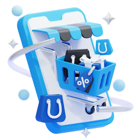 Mobile Shopping  3D Icon