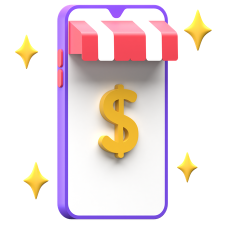 Mobile Shopping  3D Icon