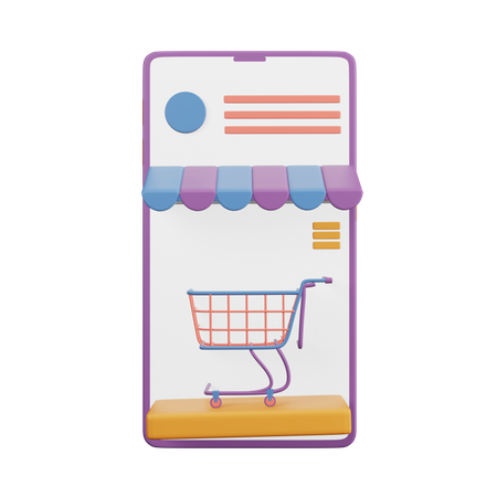 Mobile Shopping  3D Icon