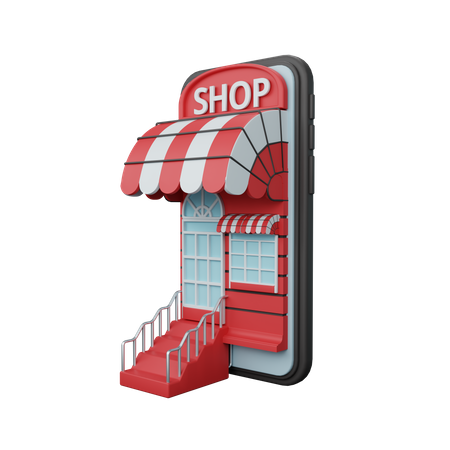 Mobile shopping  3D Icon