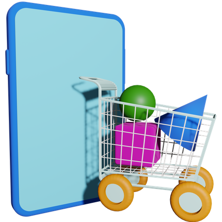 Mobile Shopping  3D Illustration