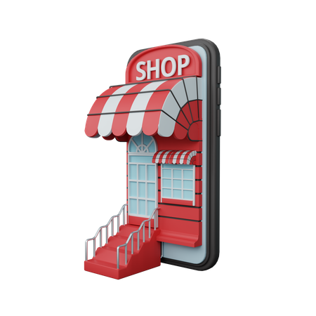 Mobile shopping  3D Illustration