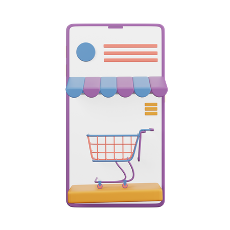 Mobile Shopping  3D Illustration