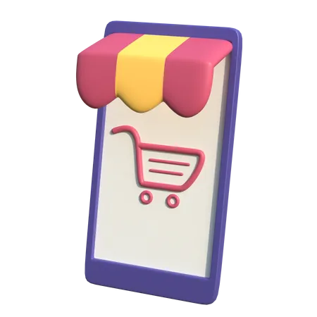 Mobile Shopping  3D Illustration