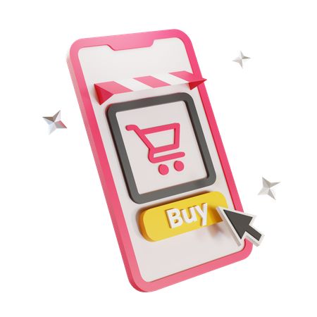 Mobile Shopping  3D Illustration