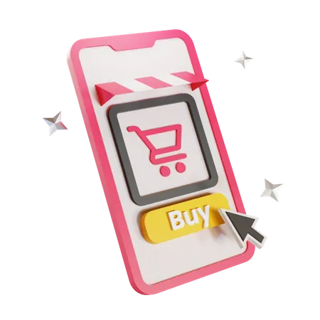 Mobile Shopping  3D Illustration