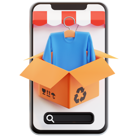 Mobile Shopping  3D Illustration