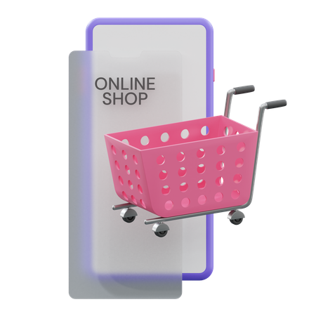 Mobile Shopping 3D Illustration