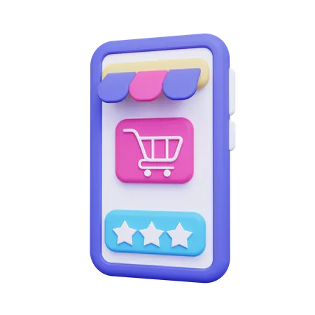Mobile Shopping  3D Illustration