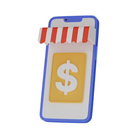 Mobile Shopping 3D Icon