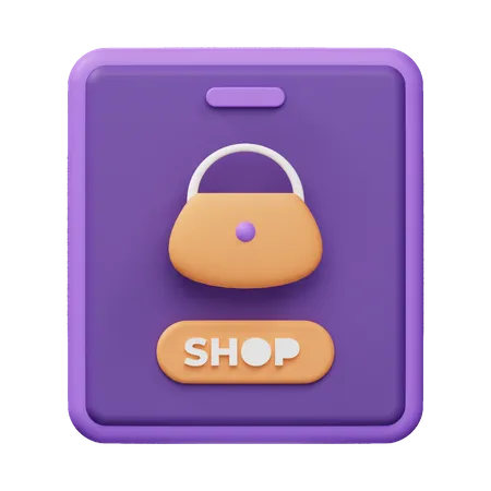 Mobile Shopping 3 D Icon Design 3D Icon