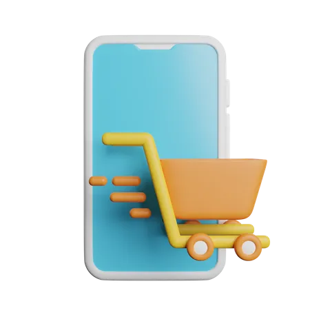 Phone Online Shopping 3D Icon