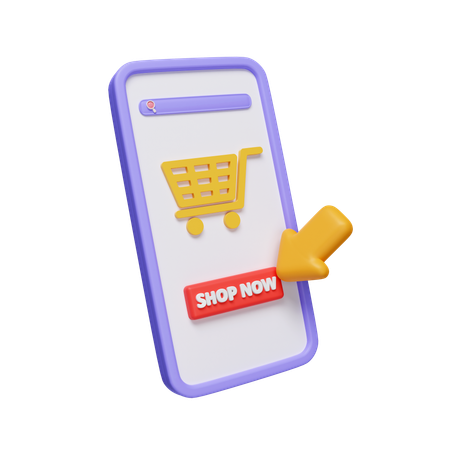 모바일 쇼핑  3D Icon