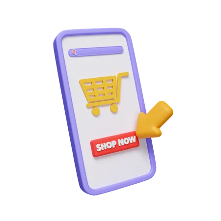 모바일 쇼핑  3D Icon
