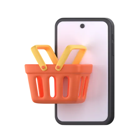 Mobile Shopping 3 D Icon Perfect For E Commerce Element 3D Icon