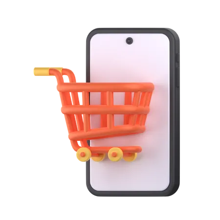 Mobile Shopping 3 D Icon Perfect For E Commerce Element 3D Icon