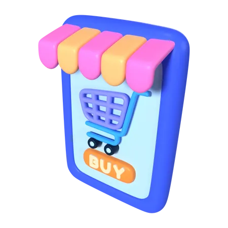 This Is Mobile Shopping 3 D Render Illustration Icon High Resolution Png File Isolated On Transparent Background Available 3 D Model File Format BLEND OBJ FBX And GLTF 3D Icon