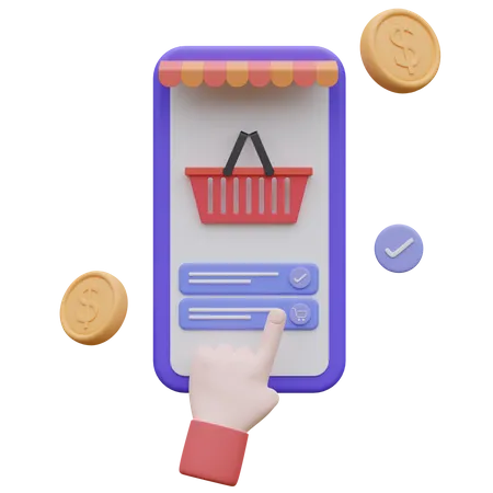 Mobile Shopping  3D Icon