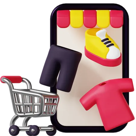Mobile Shopping 3 D Icon 3D Icon